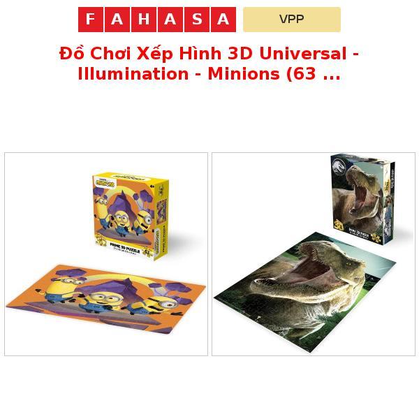 Đồ Chơi Xếp Hình 3D Universal - Illumination - Minions (63 Mảnh Ghép)/Jurassic T-Rex (200 Mảnh Ghép)