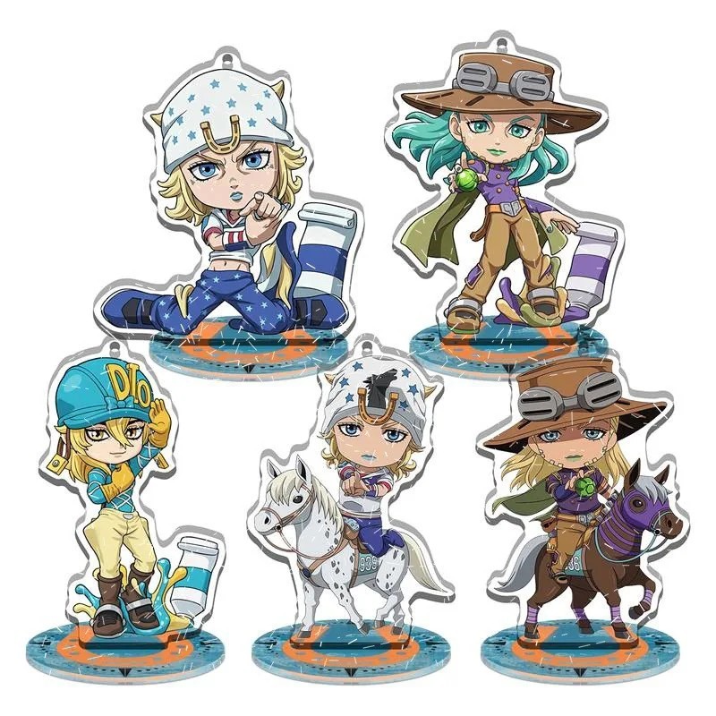 Standee Anime JoJos Bizarre Adventure Steel Ball Run Mô Hình Mica Chibi Johnny Joestar Gyro Zeppeli 