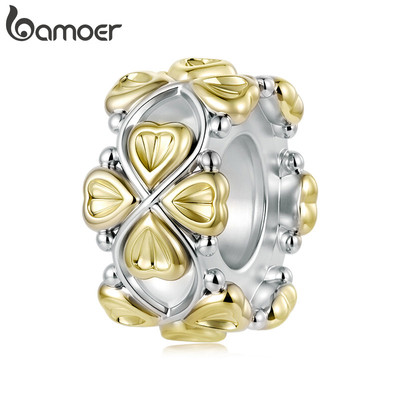Bamoer Charm Lucky Clover Silicone Nút Chặn Hạt DIY Cho Vòng Tay Quà Tặng Cho Nữ