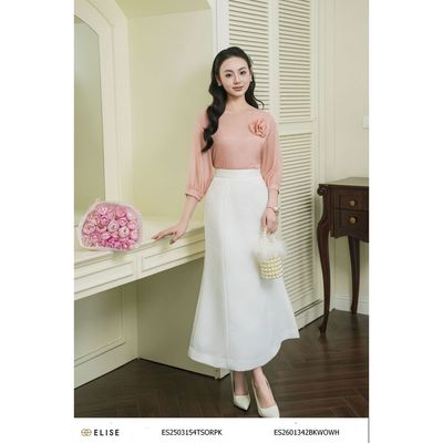 Jupe tafta trắng thiết kế Elise mã ES2601342BKWOWH