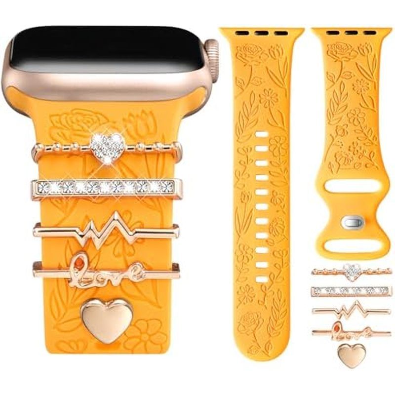 Dây đeo khắc hoa DaQin Tương thích với dây đeo Apple Watch dành cho nữ 40mm 38mm 41mm 42mm, Dây đeo 