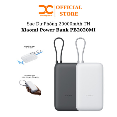 Sạc Dự Phòng Xiaomi Power Bank 20000mAh (Integrated Cable) TH | Sạc Nhanh | - Shop Điện Máy Centre