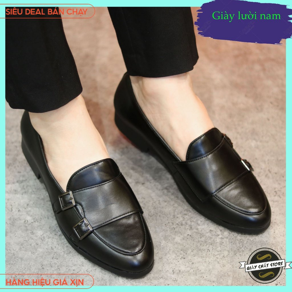 Giày Lười Nam Cao Cấp Đế Có Khâu Viền - Giày Tây Nam Da PU Siêu Mềm Chống Trượt Êm Chân Phong Cách -
