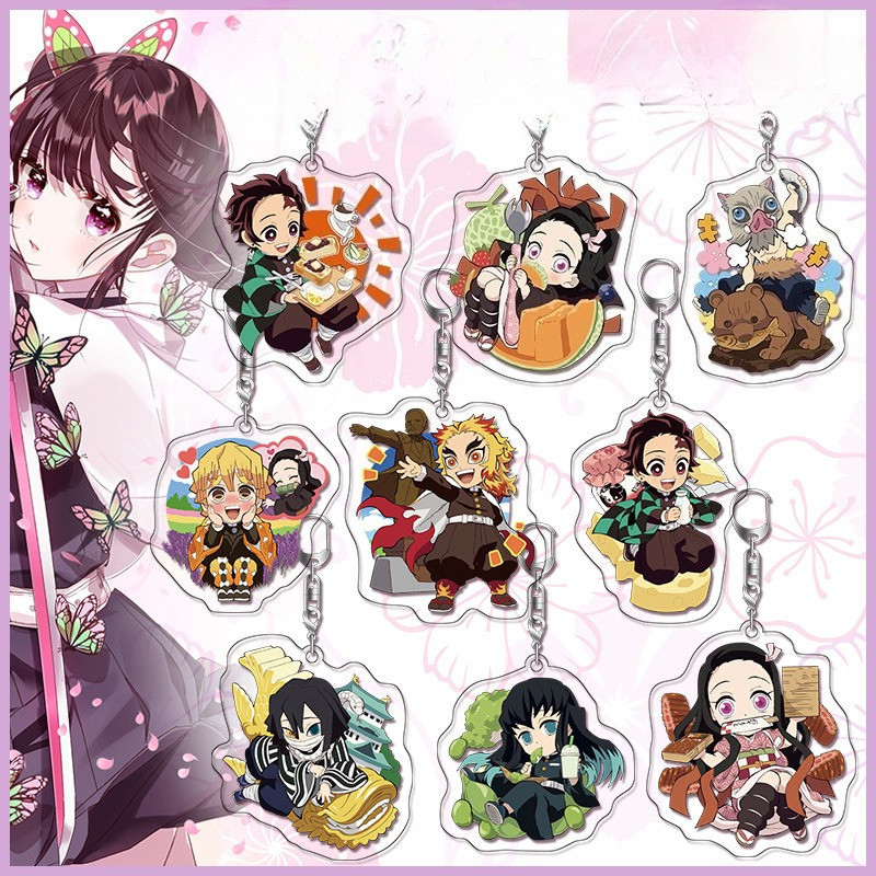 Cute Anime Acrylic Keychain Kamado Tanjirou Nezuko Makomo Agatsuma Zenitsu Hashibira Inosuke Cute A 