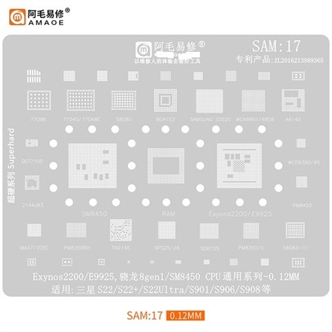 Vỉ Amaoe SAM 17 Exynos2200/E9925/SM8450 S901, S906, S908