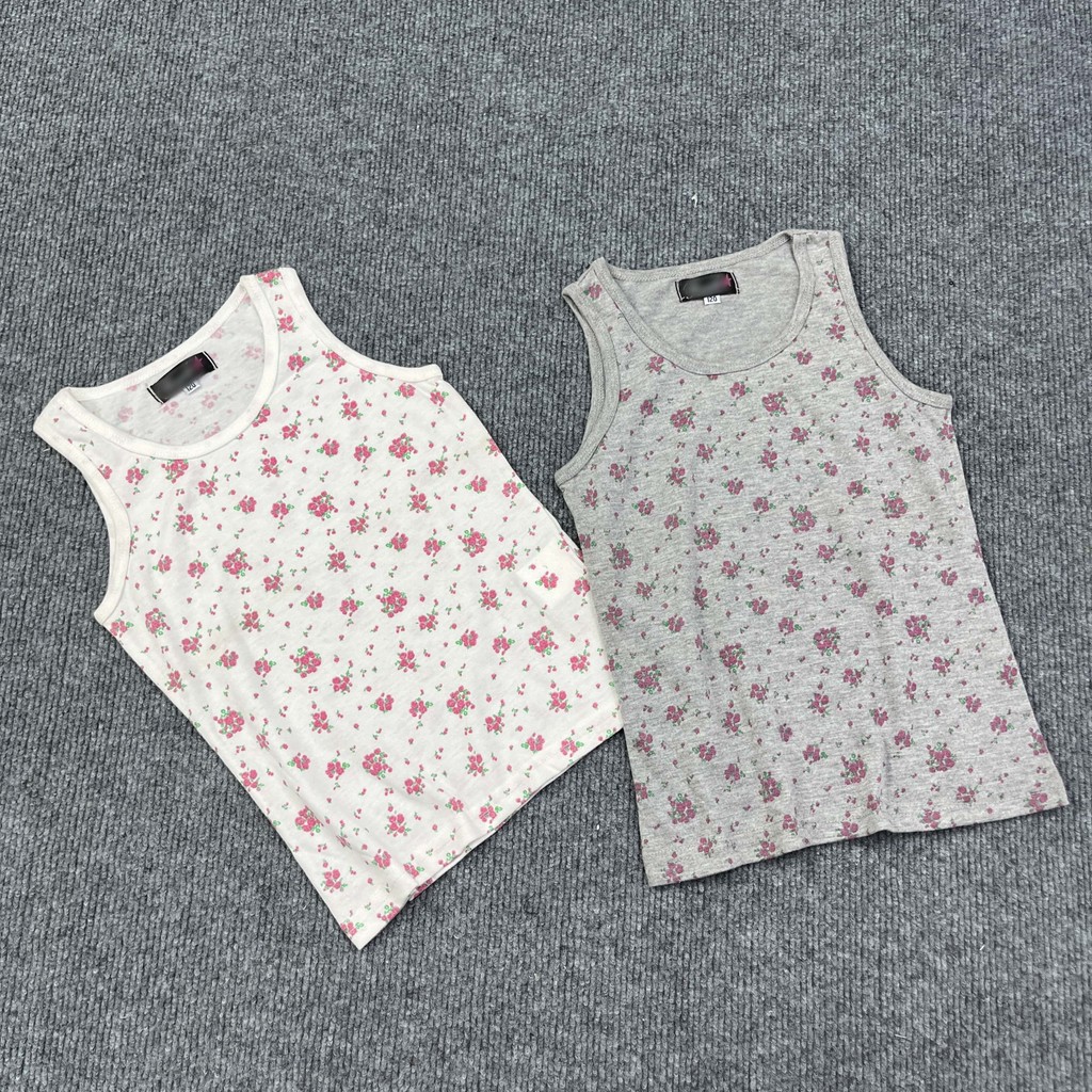 H2308 Nhật Bản Đơn Phong Cách Mới Cô Gái Dễ Thương Áo Vest Hoa Mùa Hè Bé Gái Thoải Mái Thân Thiện Vớ