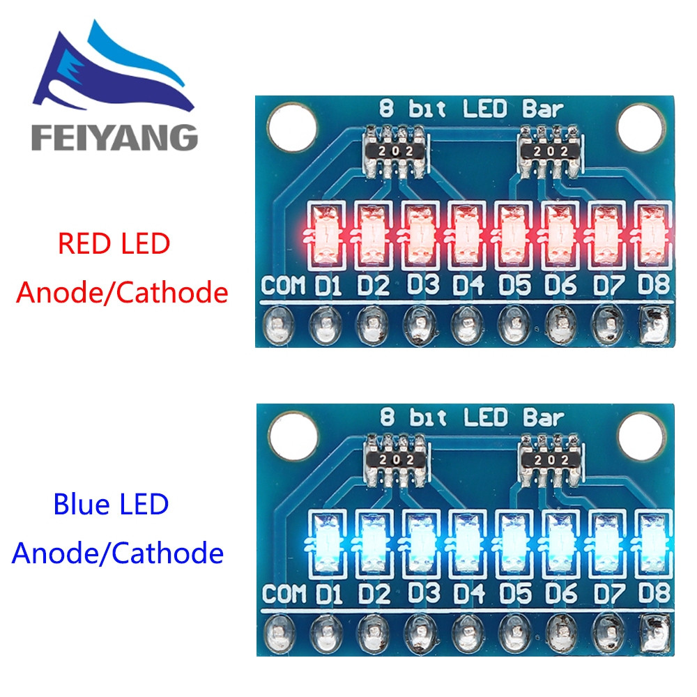 3.3v 5V 8 Bit Xanh / Đỏ Cực dương chung / Đèn báo LED Cathode Mô-đun DIY cho Arduino NANO UNO Raspbe