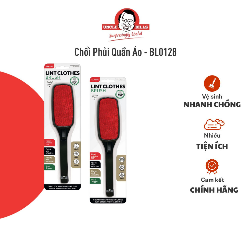 Chổi Phủi Quần Áo UNCLE BILLS Kiểu Dáng Nhỏ Gọn Cầm Tay Loại Bỏ Bụi Vải Lông Thú Tiện Lợi - BL0128