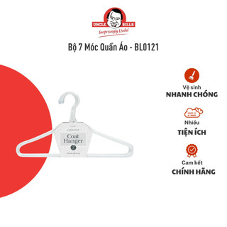 Bộ 7 móc quần áo uncle bills thép bọc nhựa chắc chắn đẹp mắt tiện lợi cao cấp - bl0121