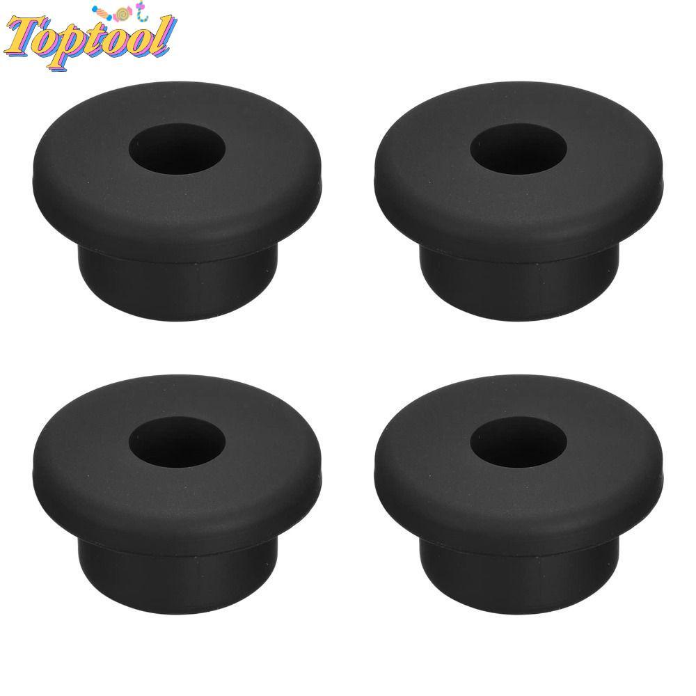 TOPTOOL 4 Grommet cao su, Loại T tròn 19mm tự dính, Cao su mềm màu đen để tổ chức và bảo vệ dây