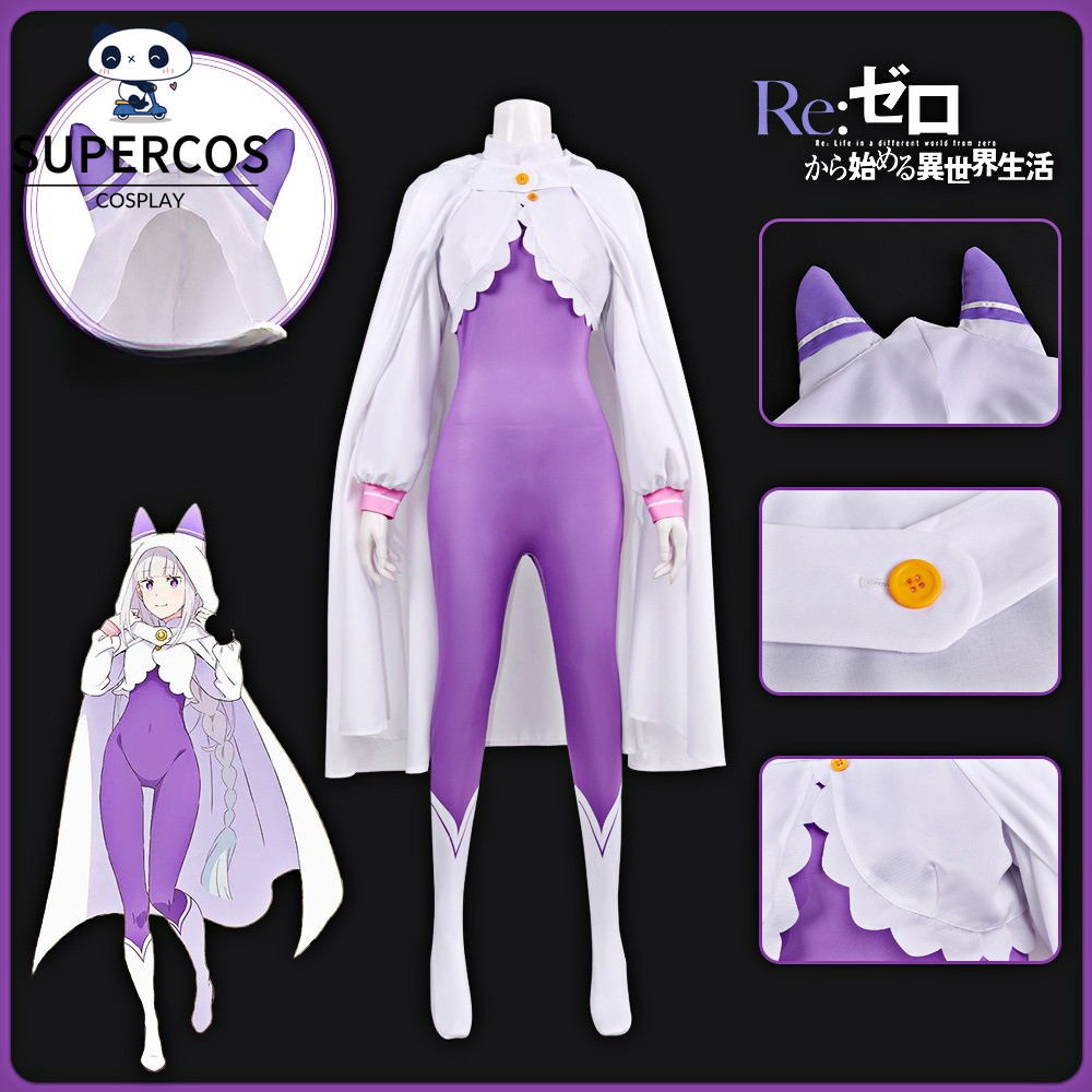 Bộ cosplay Emira từ Re:Zero - Áo liền quần dành cho Halloween
