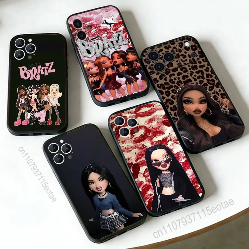 TP-1 Thời Trang B-Bratz DollS Màu Đen Mềm Dành Cho iPhone 17 13 14 15 11 16 12 Pro Max Pro Max Plus 