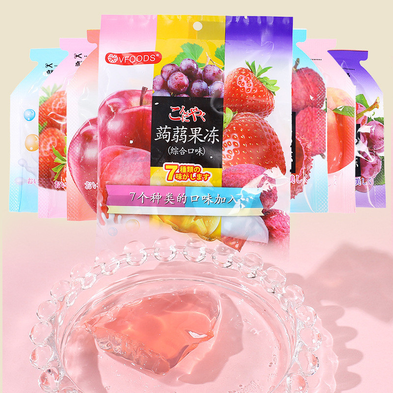Hàng sẵn có Vận chuyển nhanh Konjac Jelly Snacks Konjac Pudding Low 0 Fat Snacks Calo Lychee Grape J