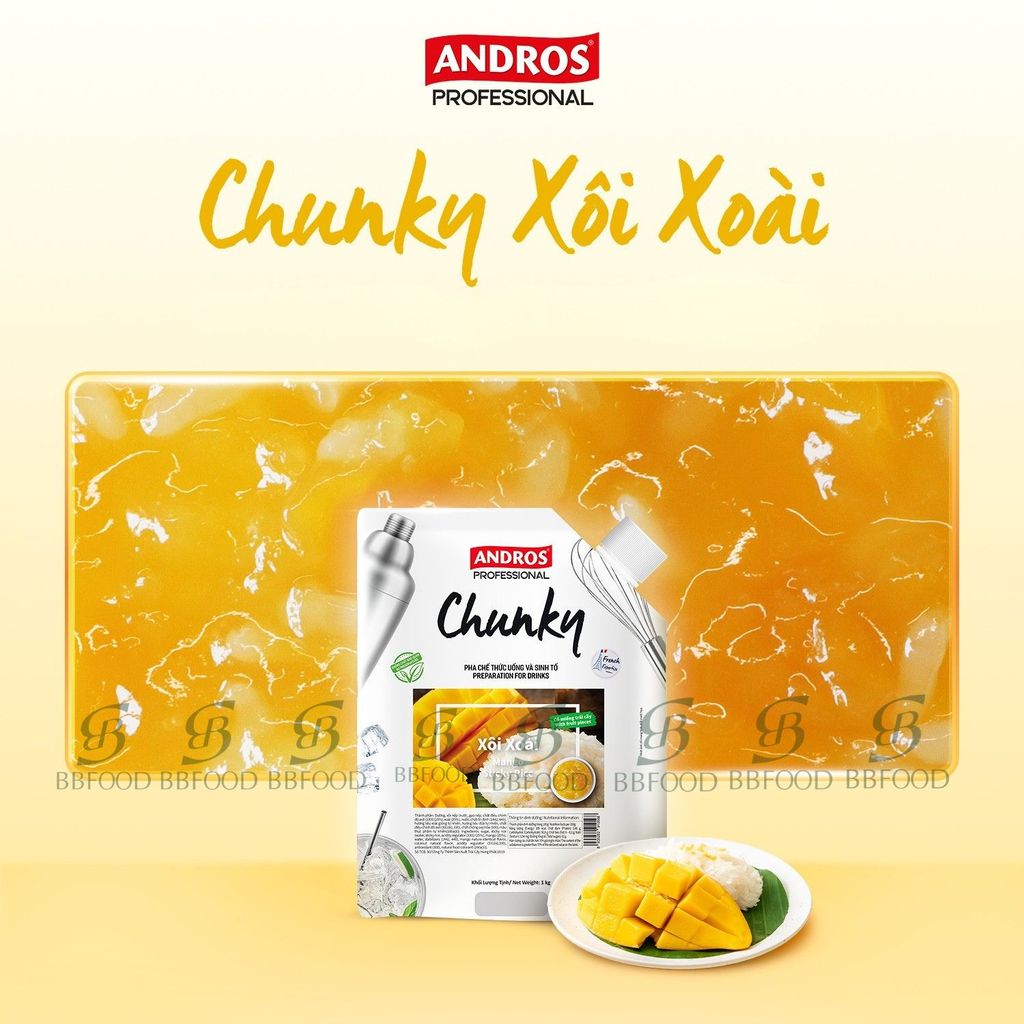 [Chính hãng] MỨT XÔI XOÀI CHUNKY ANDROS PRO TÚI 1KG {BBFOOD}