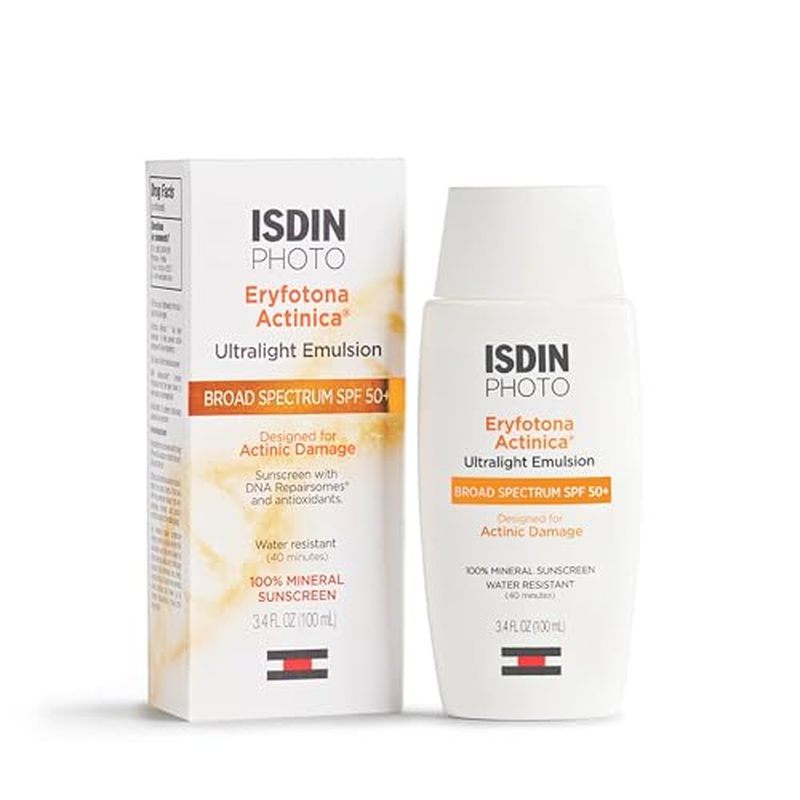 Kem chống nắng mặt ISDIN SPF 50 + Eryfotona Actinica Dermatologist Mineral White Cast