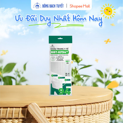 Khẩu trang Bông Bạch Tuyết KF94 4 lớp trắng (10 cái/gói)