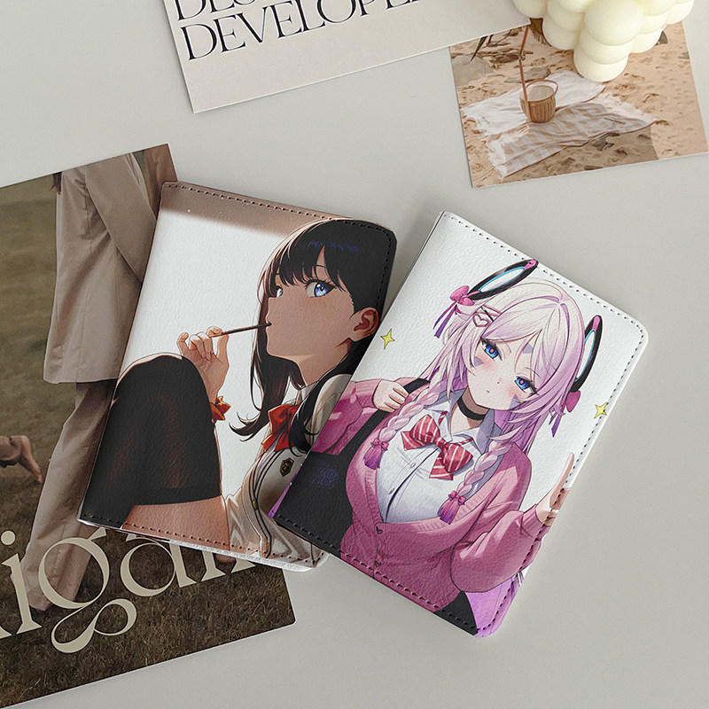 Anime Girl Girl Girl Passport Holder Túi đựng tài liệu Vỏ bảo vệ Hộp đựng thẻ đa chức năng Du lịch n