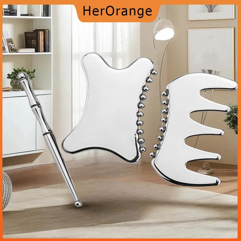 HerOrange Gua Sha Ban Massageb Sti Guasha Massage Cho Mặt Máy Mát Xa Toàn Thân Bằng Thép Không Gỉ Tấ