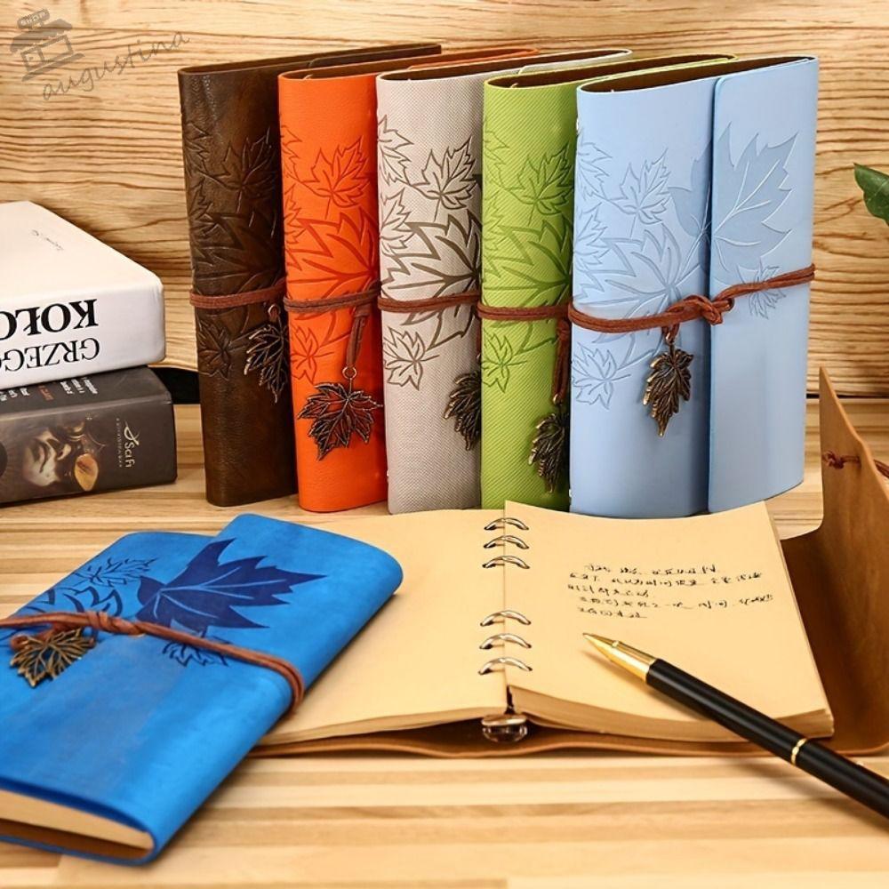 AUGUSTIN Travelers Vintage Notebook, A7 / A6 / A5 Da PU PU Kraft Notebook, Loose-leaf Notebook Notep