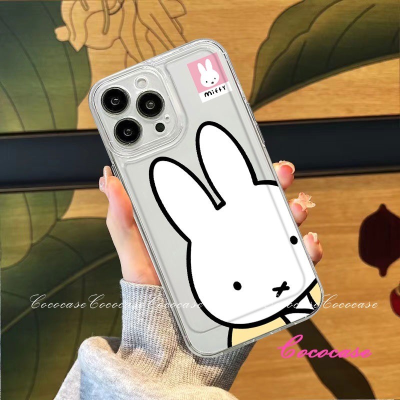 Miffy Transparent Phone Case for iPhone 11-17 Pro Pro Max 17 Air 15 16 Plus Scratch-resistant and fi