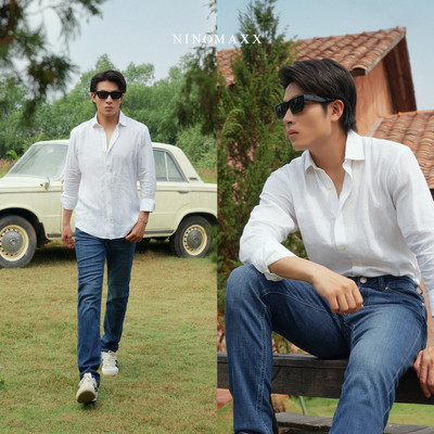 Quần Jean Nam Ninomaxx Form Tapered Xanh Dương FLEXFORM DENIM Co Dãn Linh Hoạt Siêu Mát Thoáng Khí 2508002