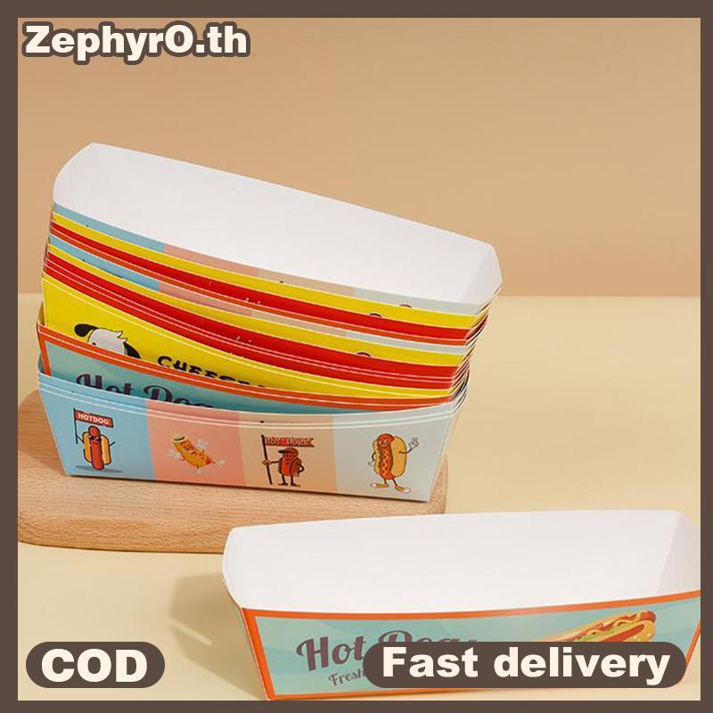 100 Chiếc Không Lạnh Nửa Dài / Hotdog Khay Có Thiết Kế In Hình Hotdog Sandwich Hot Dog Paaging Khay 