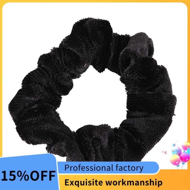 10 Gói Màu Đen Nhung Scrunchie Tóc Co Giãn Tóc Bobbles Tóc