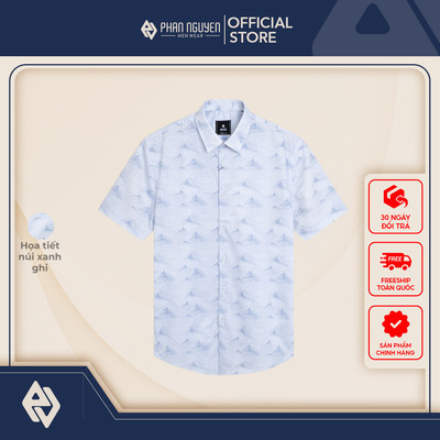 Áo sơ mi ngắn tay nam Phan Nguyễn, chất liệu cao cấp, mềm mịn, thoáng mát, form slim fit SMC.552