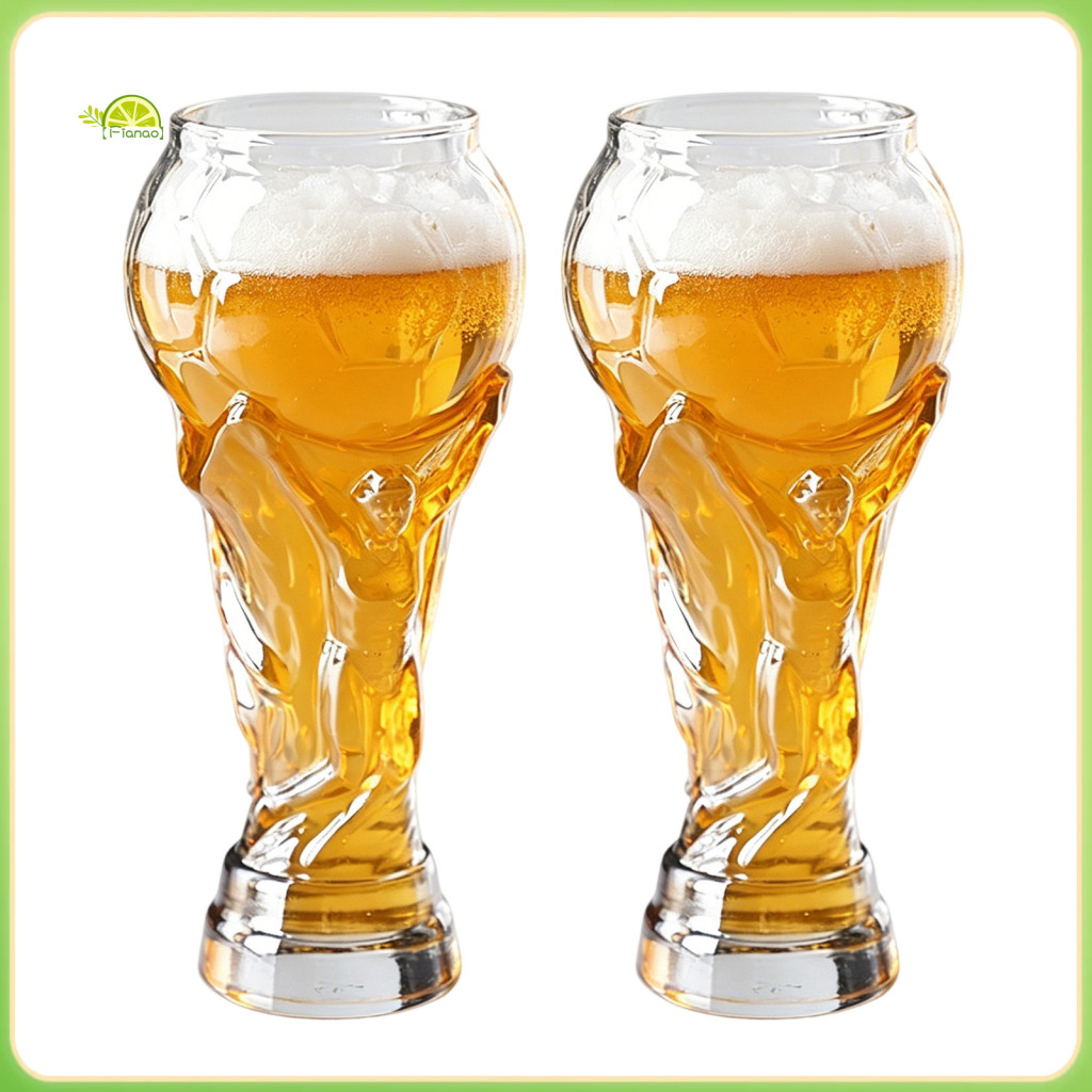 Fianao Bộ 2 Cúp Bia Thủy Tinh Thể Thao Chủ Đề Bóng Đá, Cốc Bia Steins Cho Game Day BBQ Bar Tiệc Tại 