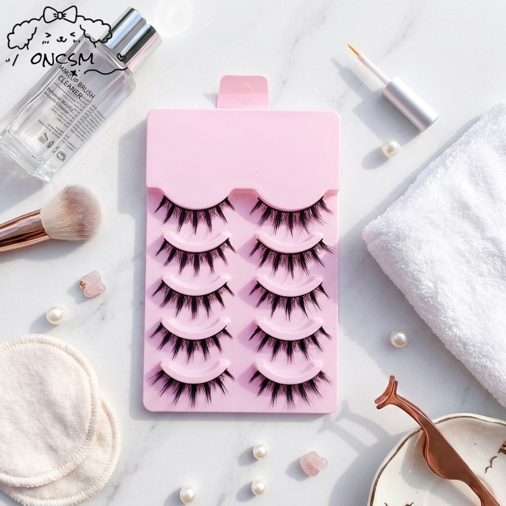 Tập 3D Anime Cosplay Lông Mi Giả Đen C Curl 10-15mm Sợi Mềm