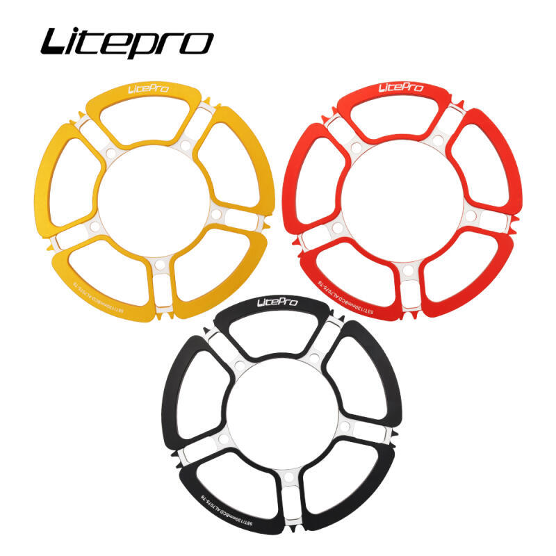 Xích xe đạp gấp Litepro 130BCD Đĩa đơn hợp kim nhôm nhẹ 53T / 56T / 58T cho xe đạp Brompton / Dahon