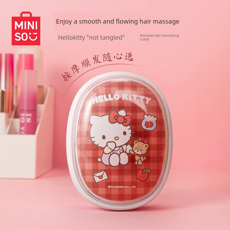 lược gỡ dối mini lược gỡ dối MINISO MINISO HelloKitty Lược Đệm Túi Khí Lược Massage Lược Di Động Nhỏ