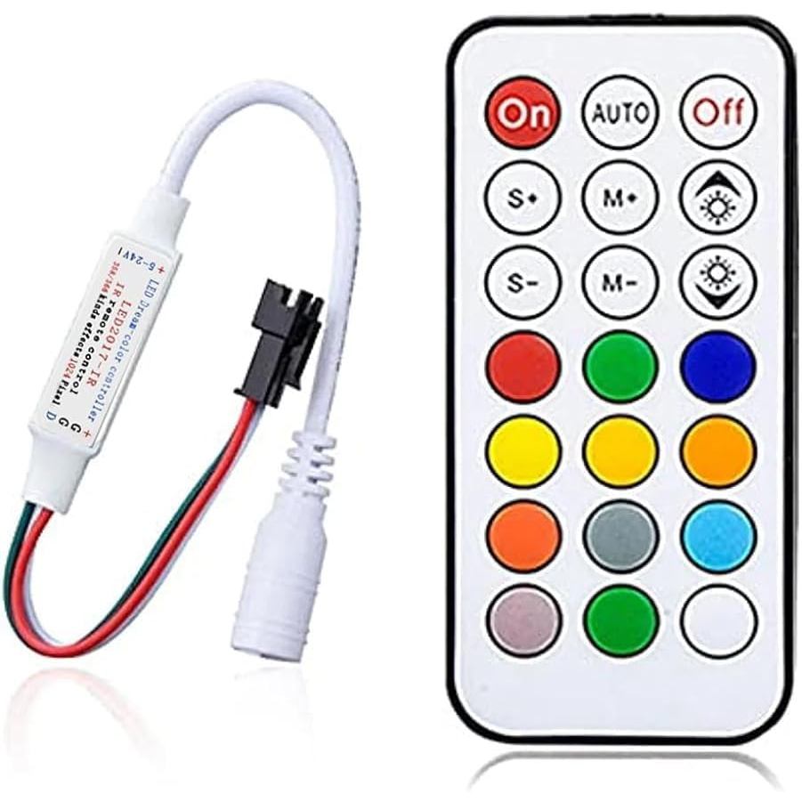 Ruirui Mini DC5-24V 21 Phím 2811 Bộ Điều Khiển RF Điều Khiển Từ Xa Cho WS2811 WS2812B 2811 2812 Đèn 