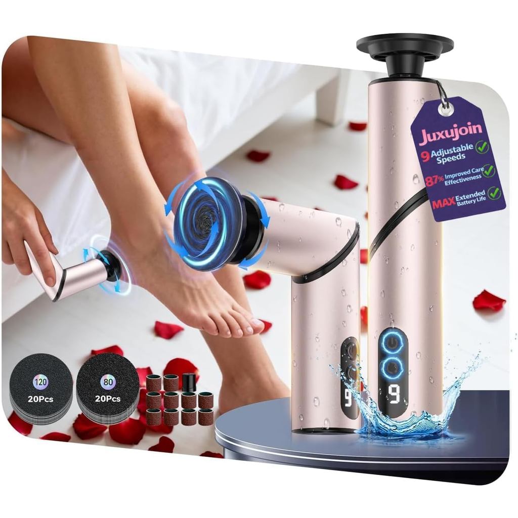 Dụng cụ tẩy vết chai điện chuyên nghiệp 5 trong 1 cho bàn chân (Di động & có thể gập lại), Loại bỏ 9