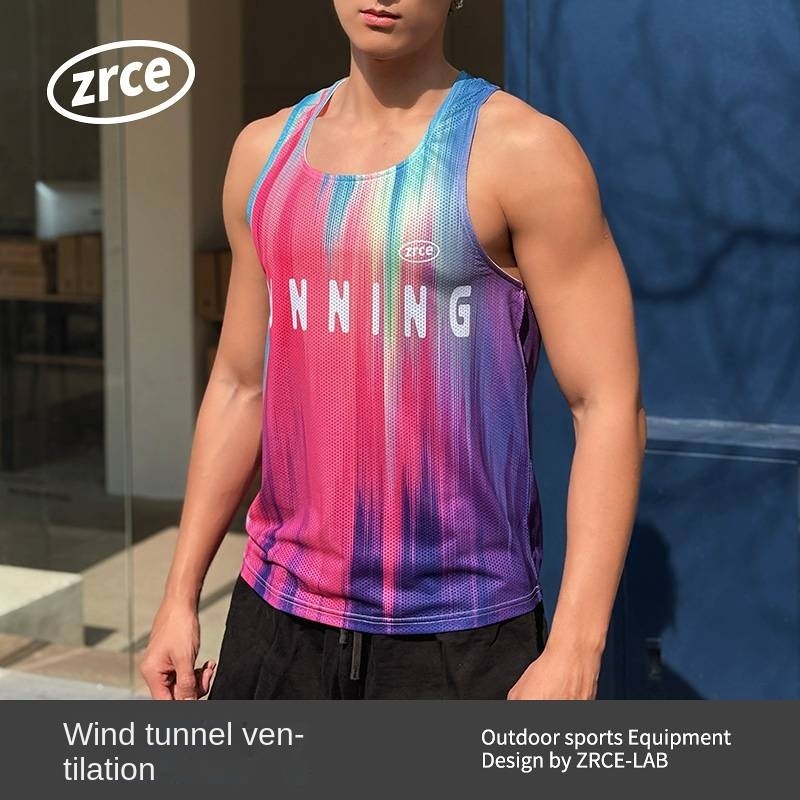 Marathon High Quality Vest Wind Tunnel Breathable Sleeveless Top Running Quick-Drying Professional T