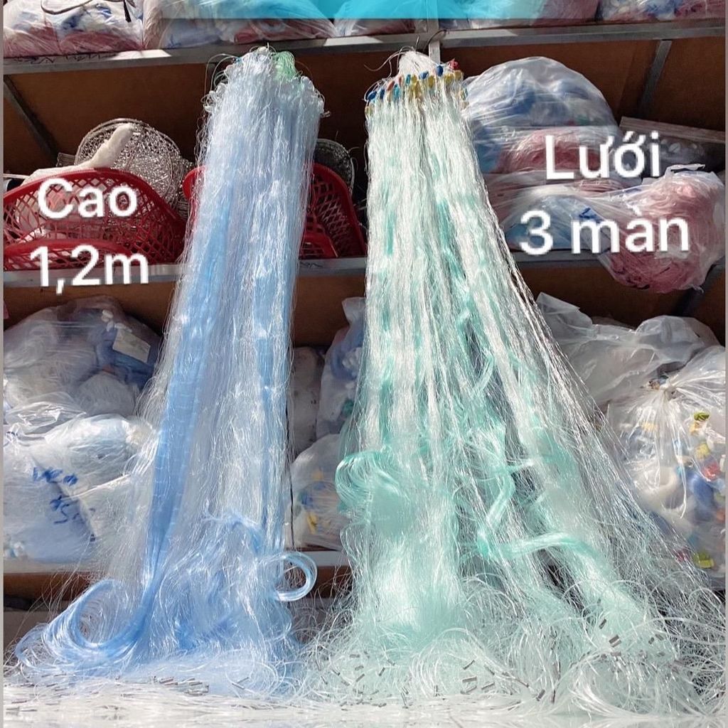 lưới 3 màn, lưới bắt cá - dài 100m - dạo cao 1,2m Fishing Bắt Cá Bắt Tôm