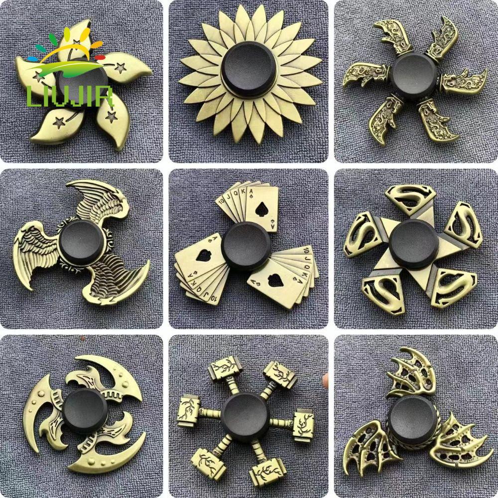 LIUJIR Finger Spinner, ADHD Lo Âu Đồng Màu Fidget Spinner, Gyro Toy Cool Exterior Smooth Funny Hand 