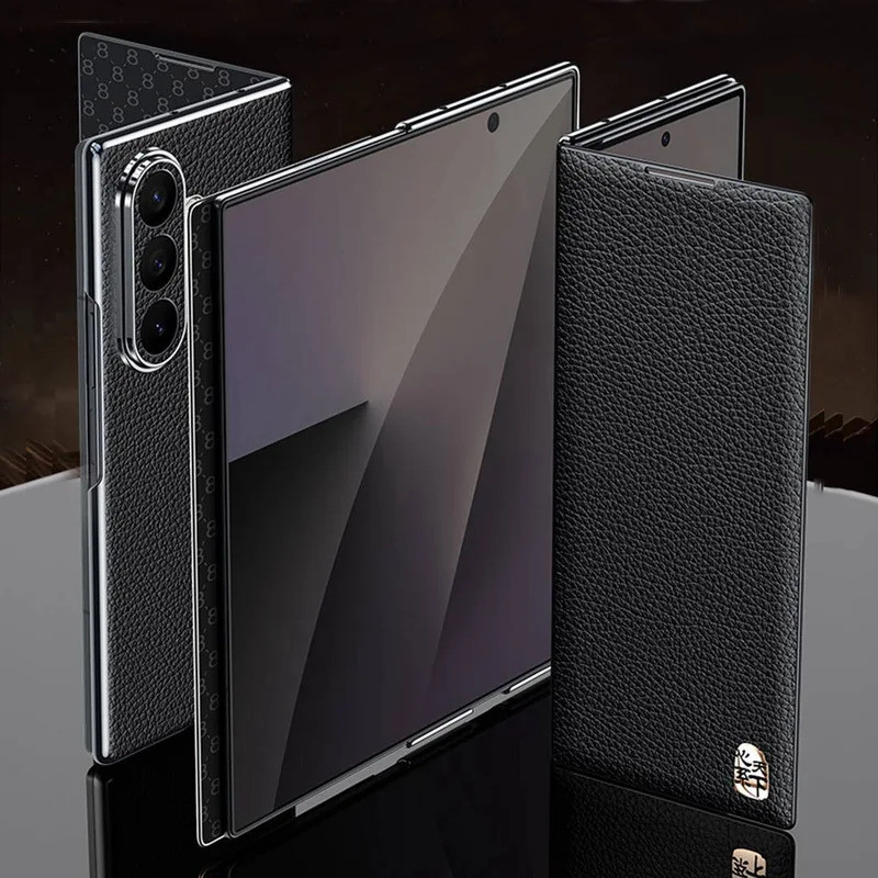 Ốp Da Cho Samsung Galaxy Z Fold 5 6 7 Ốp Lưng Z TriFold Từ Lật Coque Cho Samsung Z Fold5 Fold6 Fold7