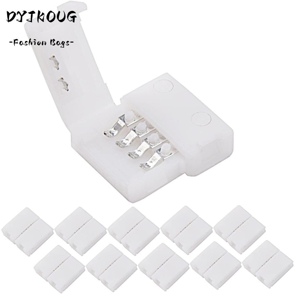 DOJKOUG 10 / 20 / 50 CÁI Đầu nối dải đèn LED không dây Bộ chuyển đổi đèn LED 4 chân