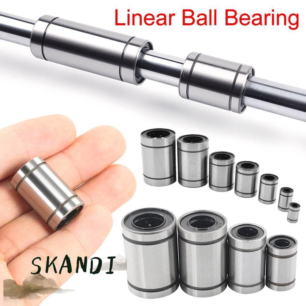 SKANDI Bushing Thép Mạ Niken Thanh Trục CNC Phần LM8UU LM10UU LM12UU LM16UU