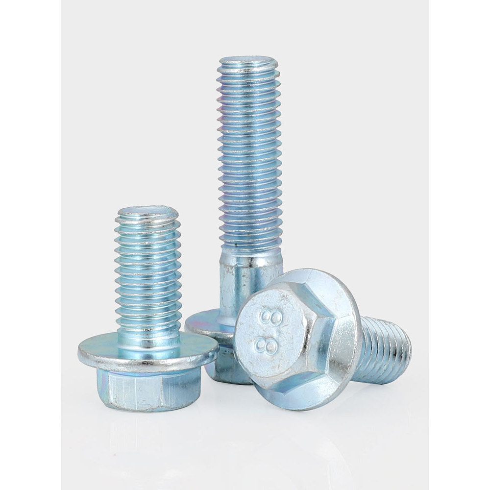 Mạ G Mạ Mạ Kẽm Lớp 8.8 Vít Mặt bích Lục Giác Đầu Cực Lớn Bu Lông GB5789 Đi kèm với Máy Giặt 5m6cm M1