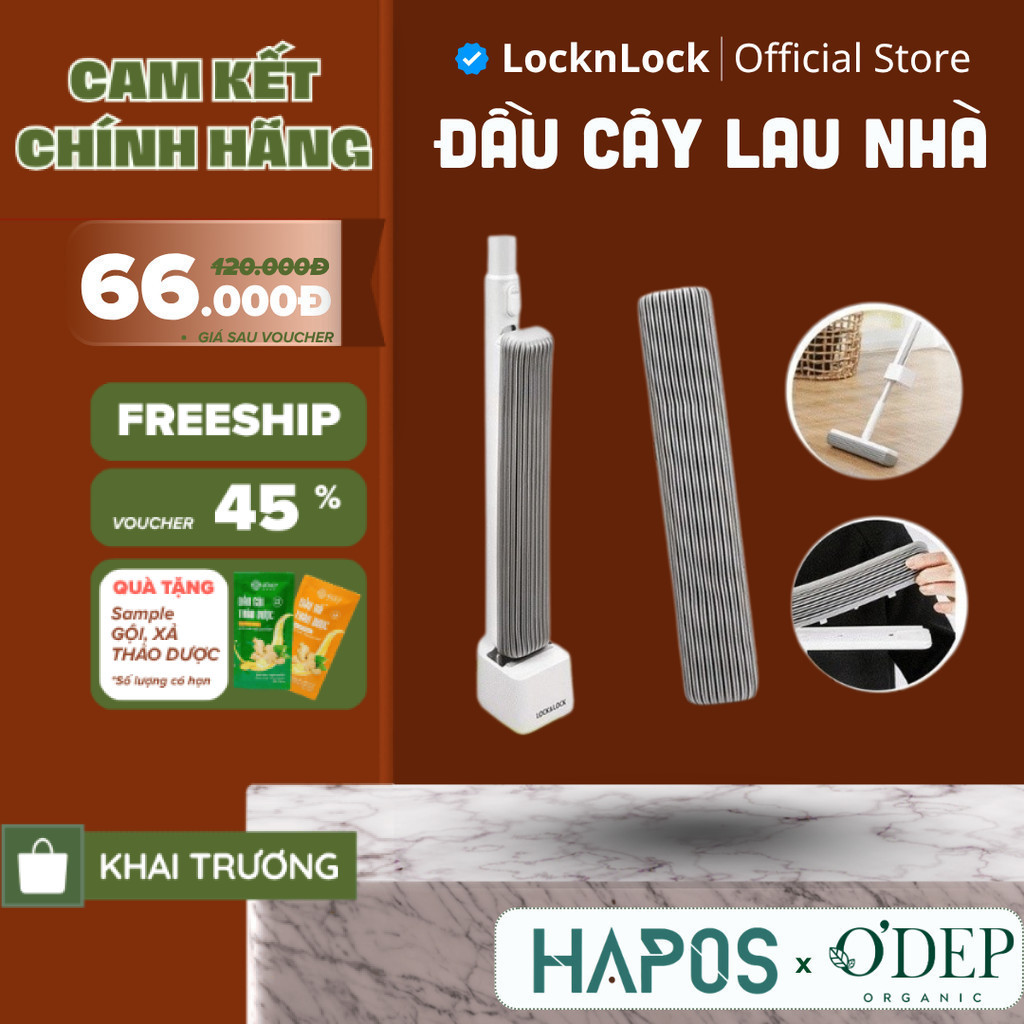 Đầu cây lau nhà LocknLock ETM481RFL dùng cho cây lau nhà ETM481, Mặt Xốp Sợi PVA thấm hút tôt - HAPO