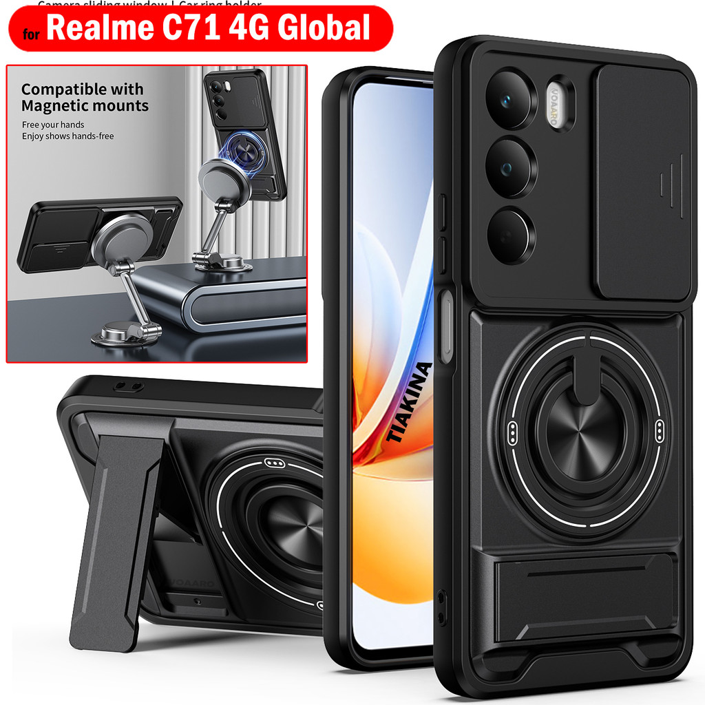 Ống kính trượt Funda cho OPPO Realme C71 4G Global Case Xoay vòng từ tính cho Realme C71 4G Global C