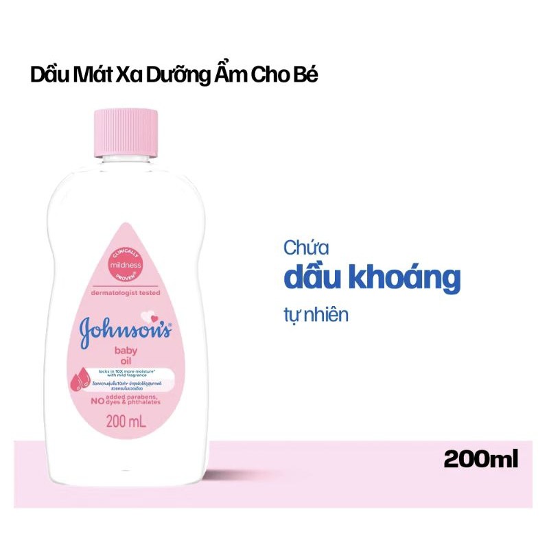 [Hàng chính hãng]Dầu Massage và Dưỡng ẩm Johnson's Baby Oil/dầu baby oil 50ml/200ml TP STORE