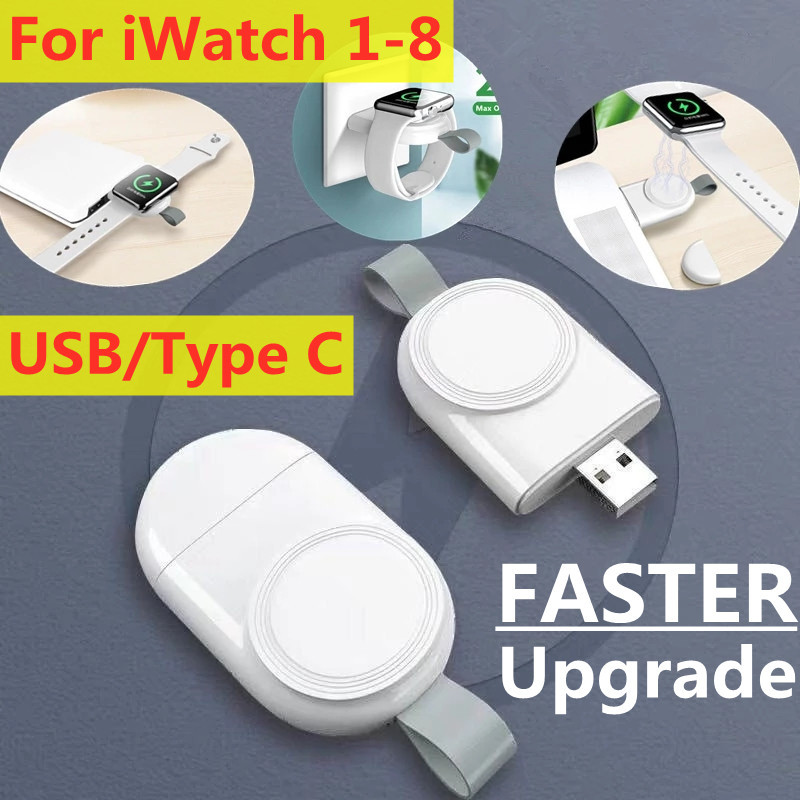 QXZ Sạc Không Dây Di Động Từ Tính Sạc Nhanh Đế Sạc USB Cáp Sạc Cho Apple Watch IWatch Series 8 7 6 S