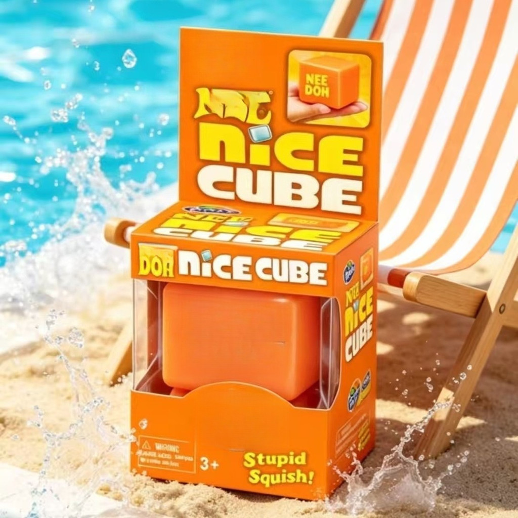Green Lime Soda / Orange Fizz Soda Ice Cube Squishy Toy – 2 màu, Khối Fidget giảm căng thẳng tăng ch