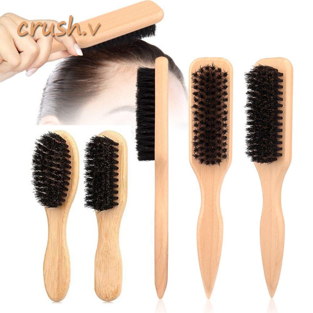 [CRUSH] Bàn chải tóc lông Boar, chức năng trêu chọc Thiết kế mặt sau Bàn chải tóc trơn, Flyaways Con