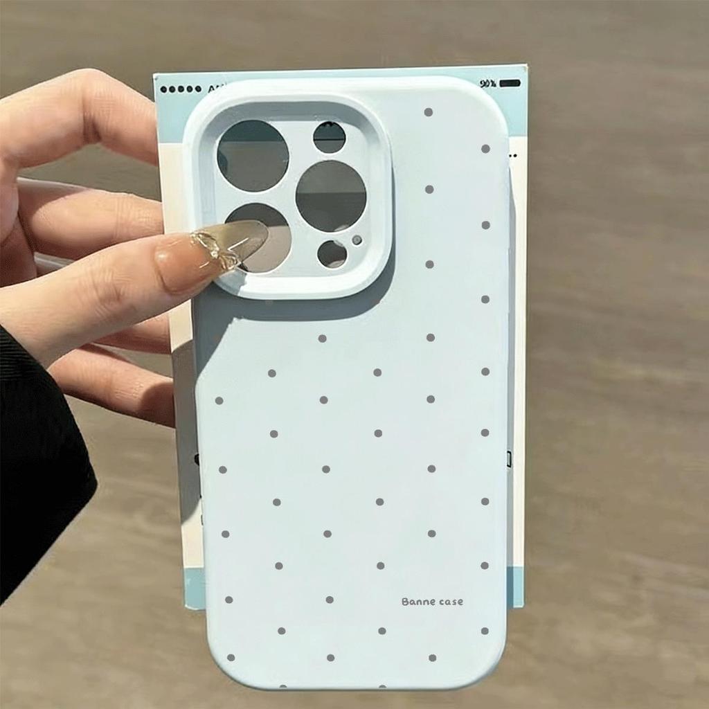 Ốp lưng iPhone họa tiết chấm bi cho iPhone 17/16/15/14/13/12/11 Pro Max, bảo vệ toàn diện