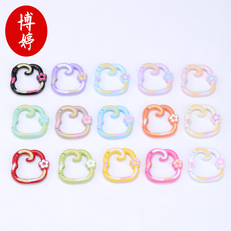 Dễ Thương Hình Voi Mùa Xuân Khóa Sơn Nhiều Màu Sắc Móc Khóa Handmade Tự Làm Mặt Dây Chuyền Mở Vòng T