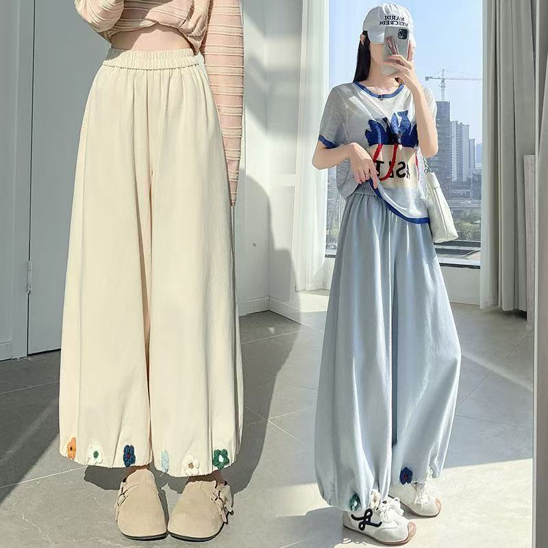热销裤子女款2026新款灯笼裤设计感钩花高腰九分休闲百搭宽松哈伦26511 Best-selling women's pants 2026 new model lantern pants with s